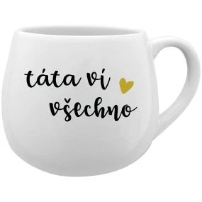 TÁTA VÍ VŠECHNO - bílý keramický hrníček 300 ml