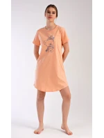 Dámská noční košile s krátkým rukávem Méďa s kytkou