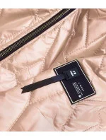 Béžová dámská bunda s ozdobným prošíváním (BR8101-101) Béžová dámská bunda s ozdobným prošíváním (BR8101-101)