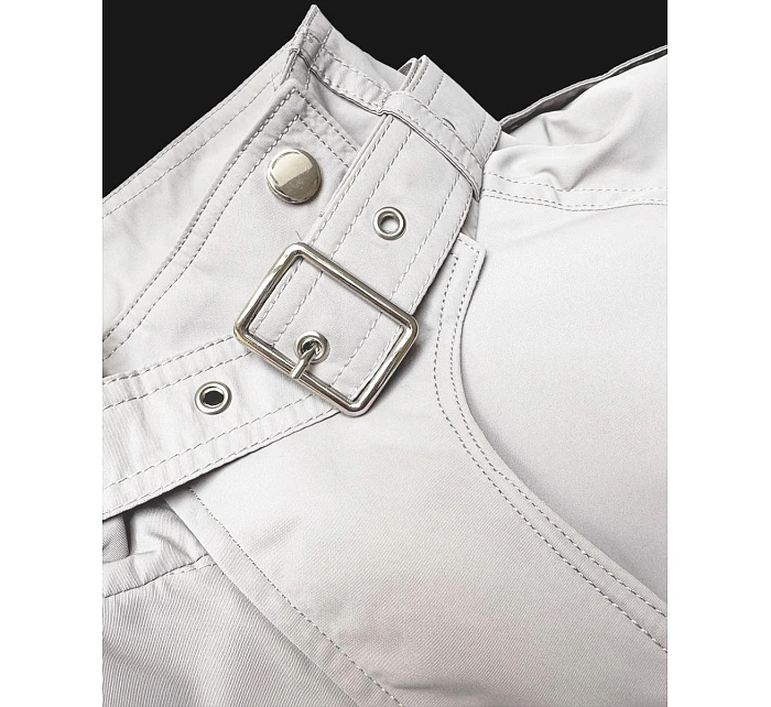 Dámská tenká bunda s větrovým límcem Goodlookin světle béžová (P3-6302-12)