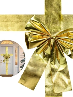 Dveřní šňůra 33x42 cm zlatá stuha