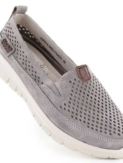 Dámská kožená prolamovaná obuv šedá eVento model 21956022