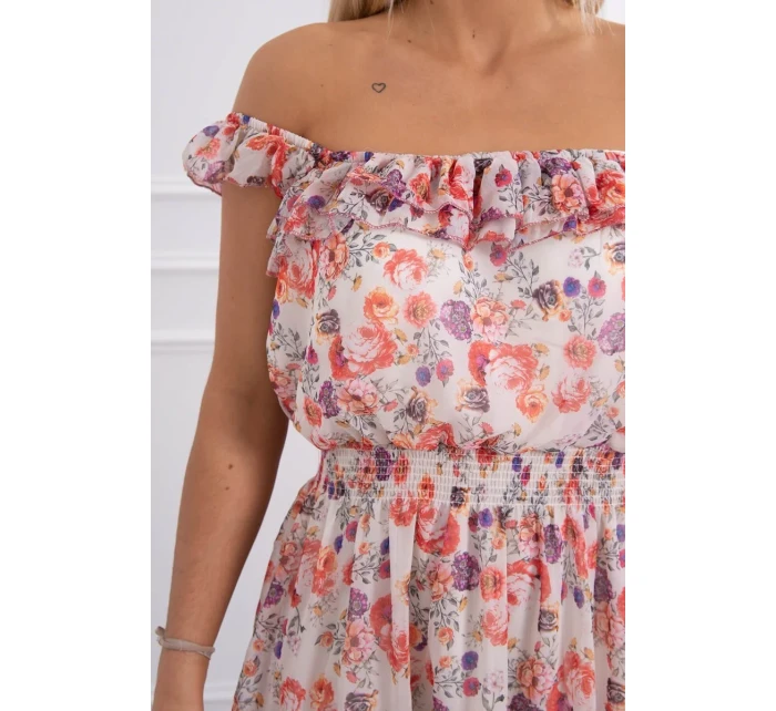 Zavinovací šaty s ecru pasem