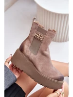 Zazoo 60498 Dámské Botky Chelsea Na Platformě A Klínu Černé