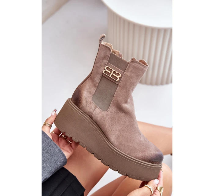 Zazoo 60498 Dámské Botky Chelsea Na Platformě A Klínu Černé