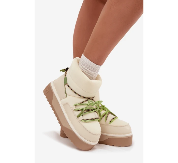 Sněhule na platformě D.Franklin DFSH371015 světle béžové