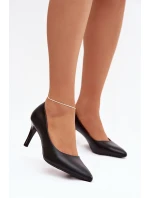 Kožené lodičky model 21821724 Černé - SERGIO LEONE Kožené lodičky model 21821724 Černé - SERGIO LEONE