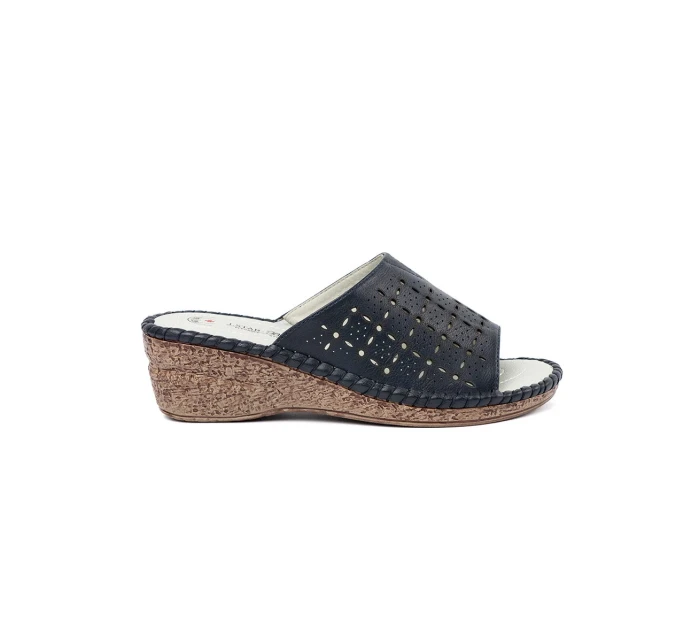 Jedinečné nazouváky dámské tmavě modré na klínku Jedinečné nazouváky dámské tmavě modré na klínku