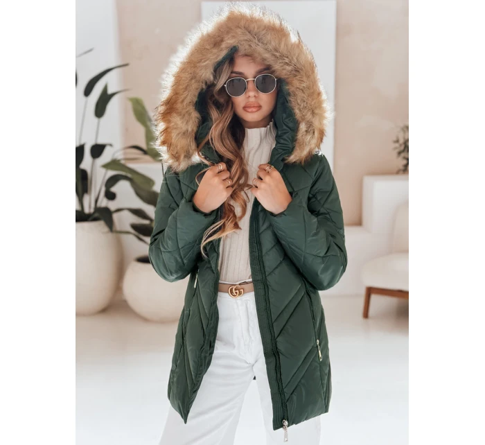 Dámská prošívaná zimní bunda SOLARIS zelená FashionStreet TY4008 Dámská prošívaná zimní bunda SOLARIS zelená FashionStreet TY4008