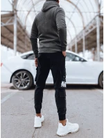 Pánská antracitová mikina s kapucí FashionStreet BX5705 Pánská antracitová mikina s kapucí FashionStreet BX5705