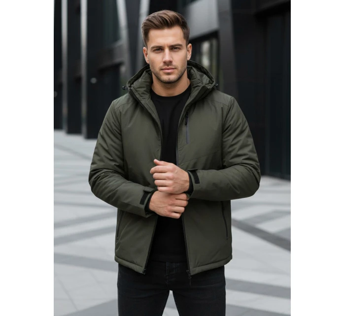 Pánská zimní bunda s kapucí zelená FashionStreet TX5118
