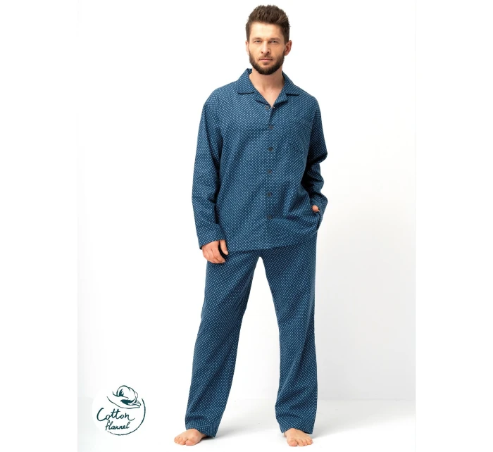 Pánské pyžamo MNS model 21299838 B25 délka/r 3XL4XL na zip - Key Pánské pyžamo MNS model 21299838 B25 délka/r 3XL4XL na zip - Key