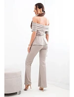 Dámský bavlněný komplet s krátkým rukávem a šortkami žlutý