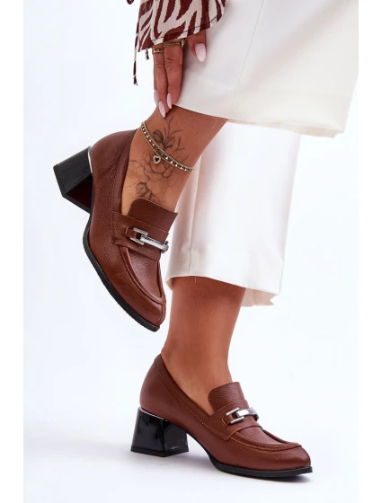 Pohodlné Kožené Lodičky Hnědé model 21630123 - Boto