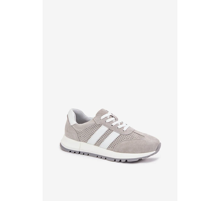 Dámské tenisky z pravé semišové šedé model 22069511 - EVENTO Dámské tenisky z pravé semišové šedé model 22069511 - EVENTO