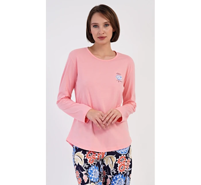 Dámské pyžamo dlouhé Květy Dámské pyžamo dlouhé Květy