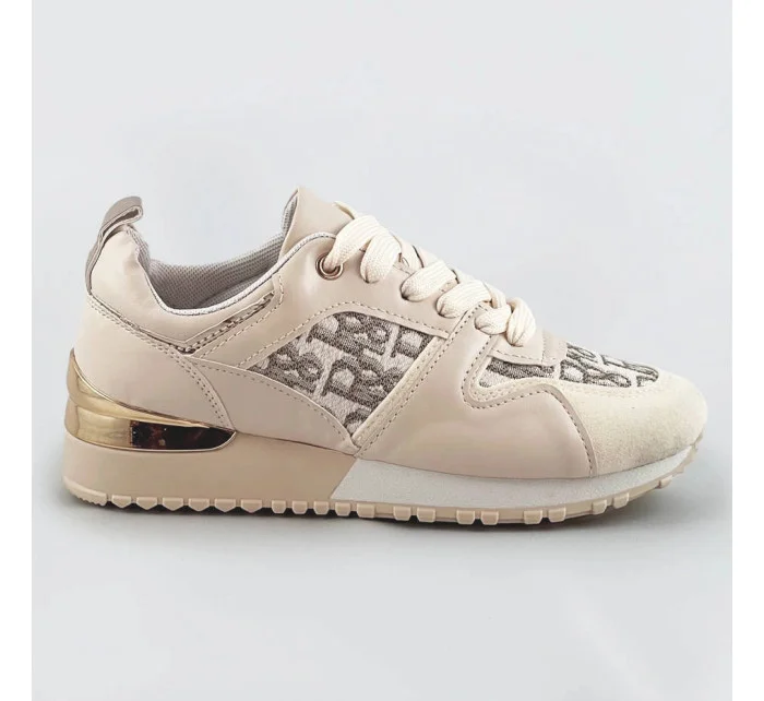 Béžové dámské tenisky se podrážkou model 17195567