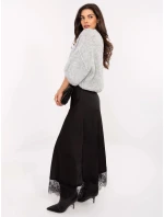 Černá saténová sukně s krajkovým lemováním model 21756291 - Factory Price
