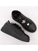 Dámská sportovní obuv na platformě černá NEWS 4756