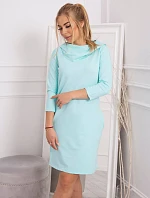 Šaty s kapucí a kapsami mint