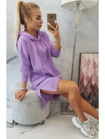 Šaty s kapucí a delšími zády fialové Šaty s kapucí a delšími zády fialové