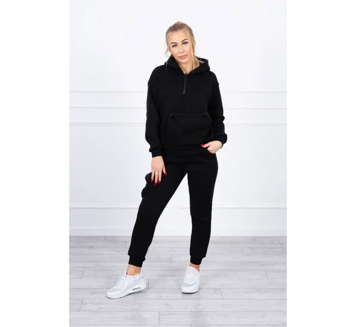 Izolovaná sada s ozdobnou kapsou černá