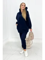 Zateplený set s mikinou s kapucí tmavě modrý Zateplený set s mikinou s kapucí tmavě modrý