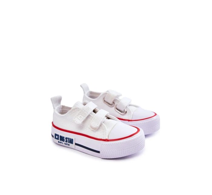 Dětské látkové tenisky se suchým zipem BIG STAR model 21594950 Bílá - Big Star Shoes Dětské látkové tenisky se suchým zipem BIG STAR model 21594950 Bílá - Big Star Shoes