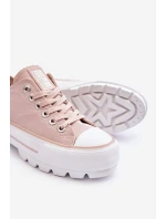 Látkové tenisky na platformě Big Star model 21610266 Nude - Big Star Shoes Látkové tenisky na platformě Big Star model 21610266 Nude - Big Star Shoes