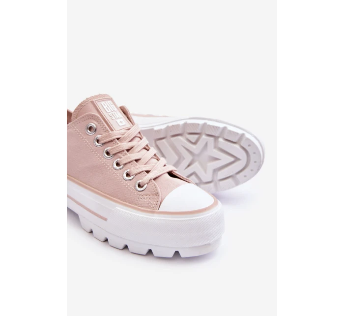Látkové tenisky na platformě Big Star model 21610266 Nude - Big Star Shoes Látkové tenisky na platformě Big Star model 21610266 Nude - Big Star Shoes