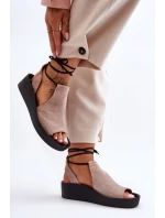 Zazoo 2743 Semišové sandály na klíně Beige Zazoo 2743 Semišové sandály na klíně Beige