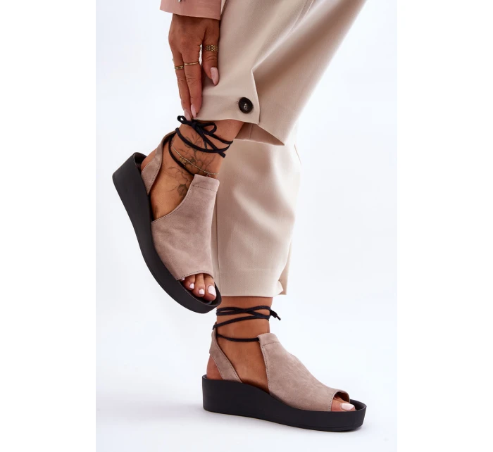 Zazoo 2743 Semišové sandály na klíně Beige Zazoo 2743 Semišové sandály na klíně Beige