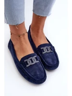Dámské módní semišové mokasíny modré model 21659355 - Boto