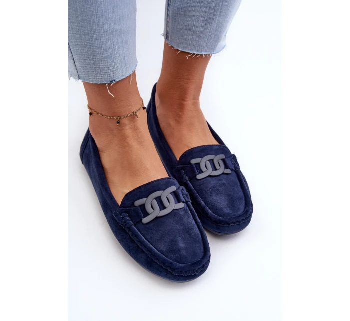 Dámské módní semišové mokasíny modré model 21659355 - Boto