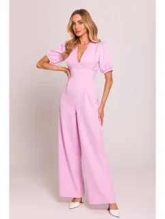 Kombinéza s puff rukávy  růžová model 20970740 - Moe