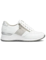 Dámské tenisky s polovičním zipem bílé model 22021873 - Rieker Dámské tenisky s polovičním zipem bílé model 22021873 - Rieker
