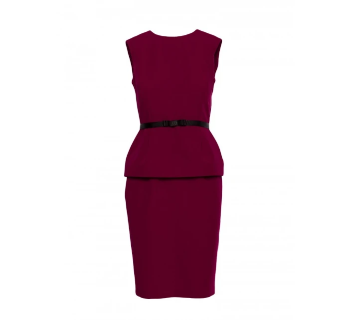 S427 Peplum šaty - bordó S427 Peplum šaty - bordó