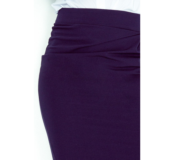 Dámská jednoduchá sukně s jemným řasením středně dlouhá tmavě modrá - Tmavě modrá / S - Morimia