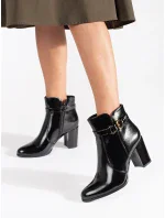 Zajímavé dámské černé  kotníčkové boty Obcas