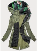 Dlouhá rozepínací dámská mikina v khaki barvě model 15819863 - LHD Dlouhá rozepínací dámská mikina v khaki barvě model 15819863 - LHD