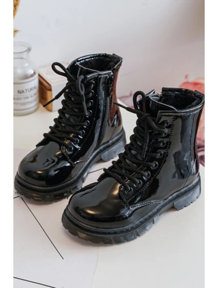 Dětské Boty Lakovane Se Zipem Černá Tibbie Dětské Boty Lakovane Se Zipem Černá Tibbie