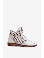 Ažurové Sandály Na Zip Bílé model 21659870 - Zazoo