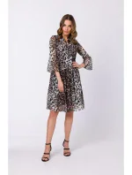 S337 Šifonové šaty s vázaným výstřihem - model 2 S337 Šifonové šaty s vázaným výstřihem - model 2