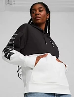 Dámská mikina s kapucí 676023 01 Černá s bílou - Puma