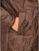 Dámská přechodová bunda s kapucí model 22547125 hnědá - FashionStreet Dámská přechodová bunda s kapucí model 22547125 hnědá - FashionStreet