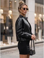 Dámská kožená bunda ve stylu Ramones, černá, FashionStreet TY5849