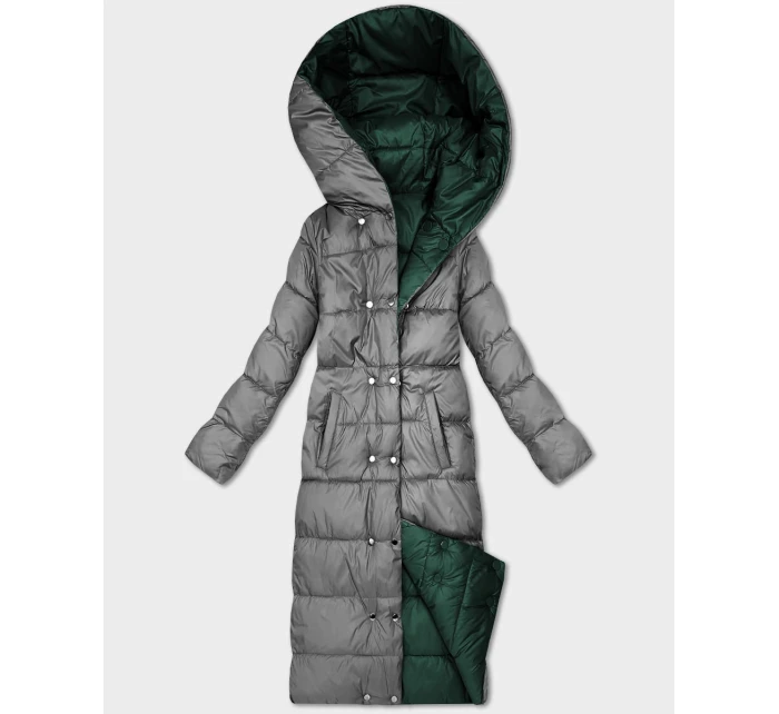 Tmavě oboustranná zimní bunda v délce ke kolenům model 21427450 - MINORITY