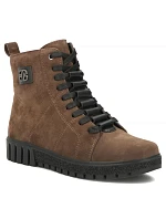Dámské hnědé semišové kožené kotníkové boty Filippo model 22400220 Dámské hnědé semišové kožené kotníkové boty Filippo model 22400220