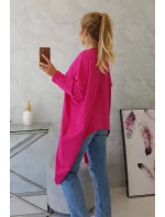 Oversize halenka s potiskem fuchsiová Oversize halenka s potiskem fuchsiová