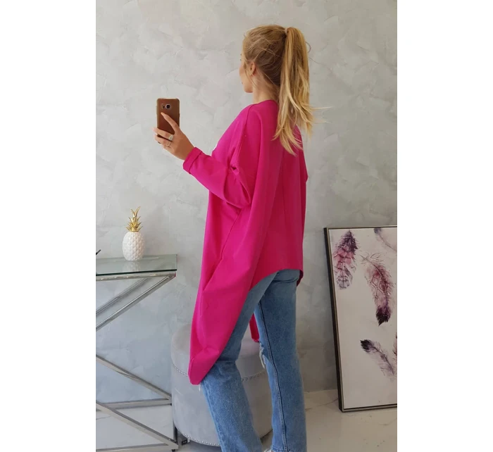 Oversize halenka s potiskem fuchsiová Oversize halenka s potiskem fuchsiová